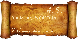 Almássy Valéria névjegykártya
