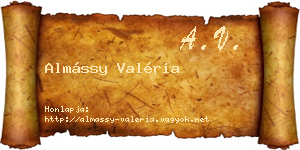 Almássy Valéria névjegykártya